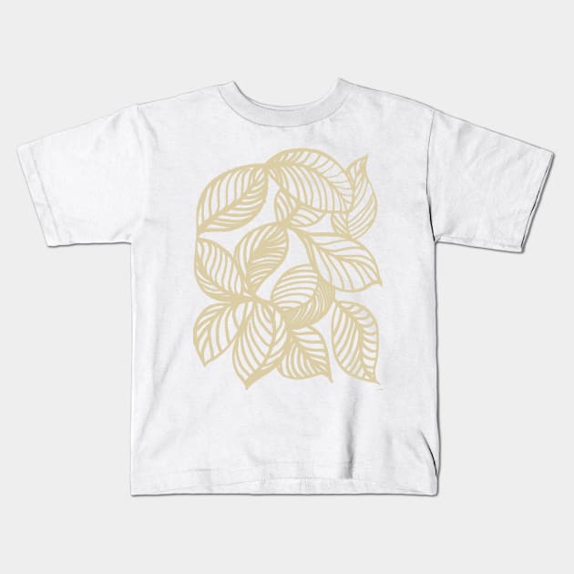  Kaki leaves Kids T-Shirt by Marisa-ArtShop